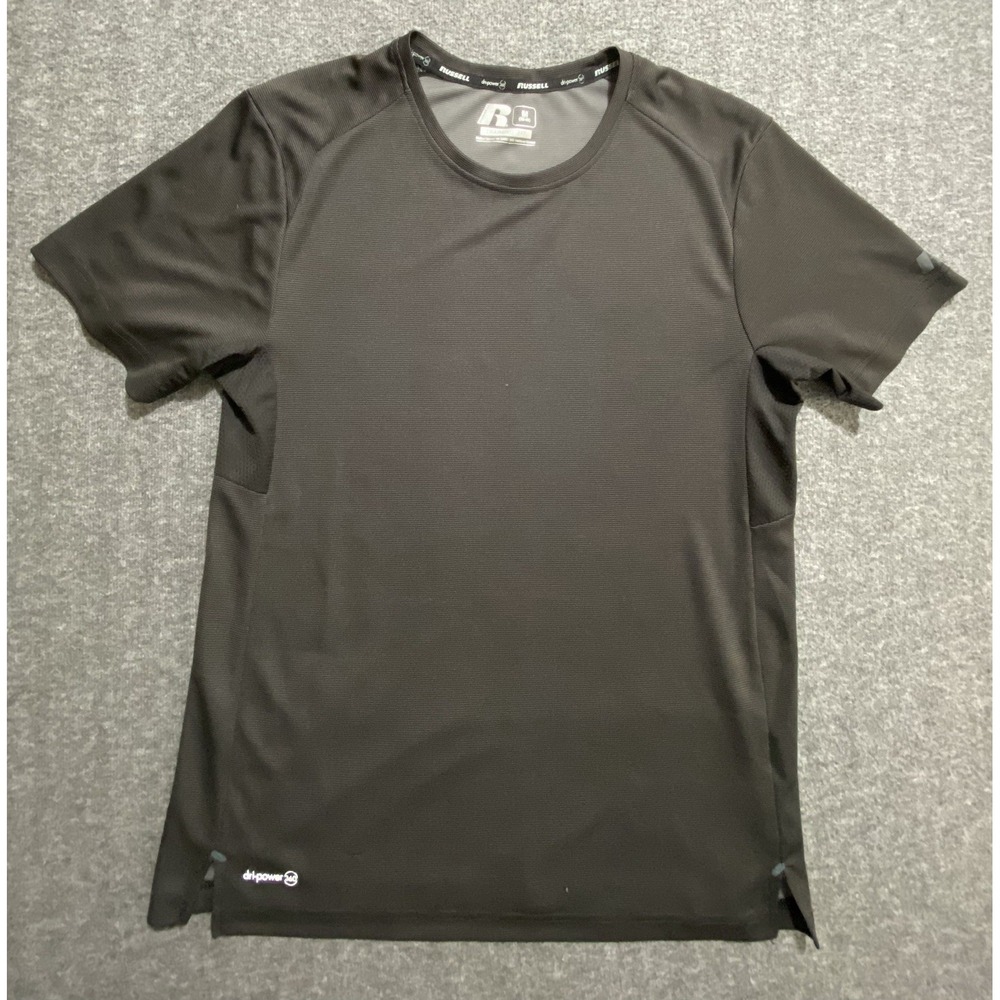 Russell Dri-Power  Training Fit  T-shirt Gray Stripes On Back Size M-38/40
